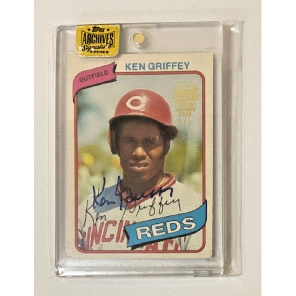 KEN‎ GRIFFEY 2016 Topps Archives Signature Series 1/3 Auto 1980 O Pee Chee Reds